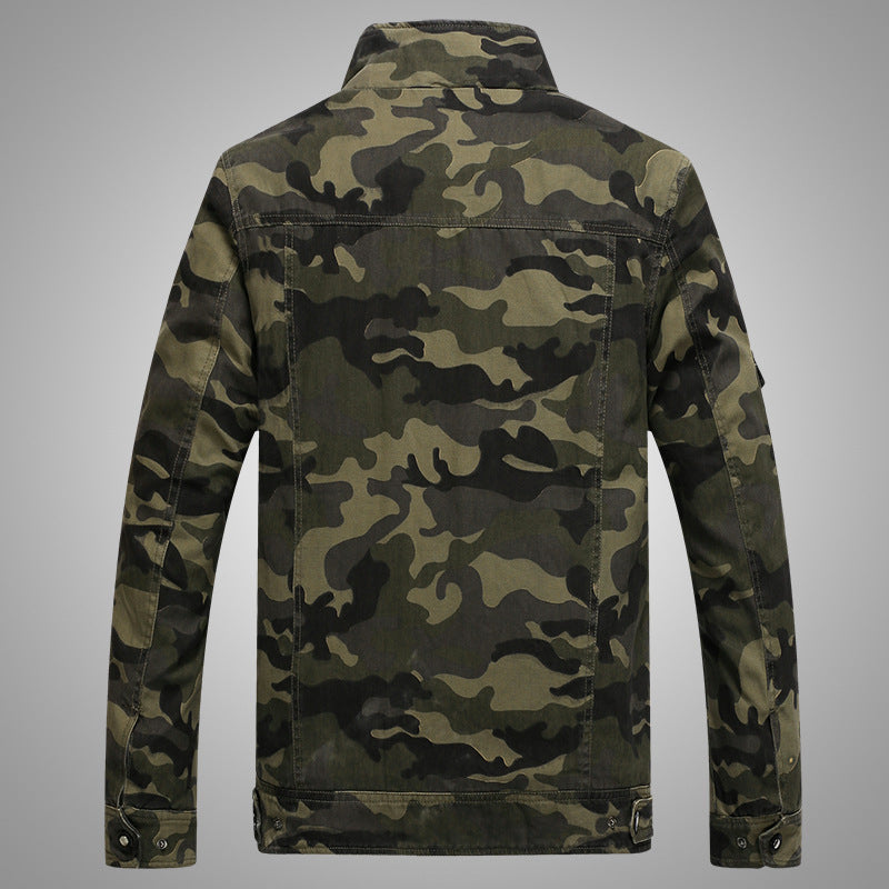 Elevate Your Style with the Tactical Camouflage Denim Jacket